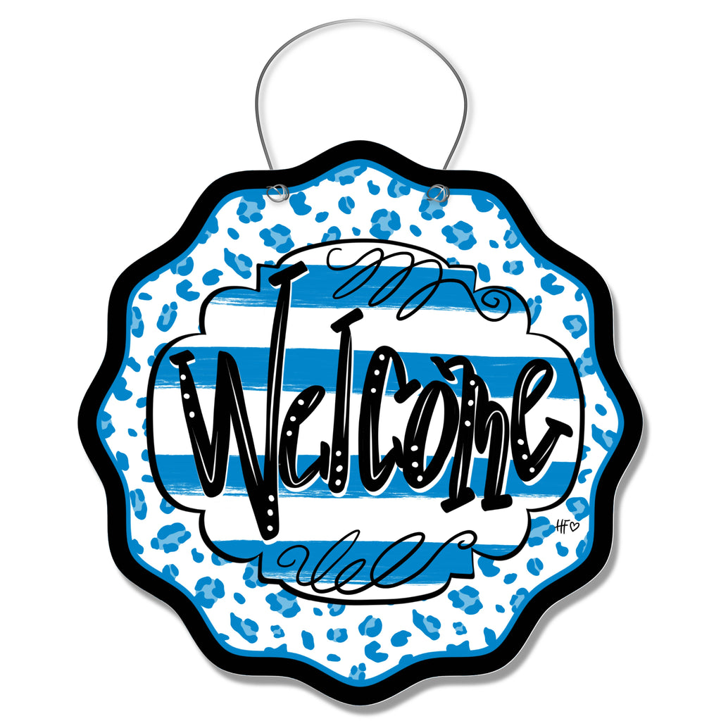 Panthers Leopard Welcome Door Hanger