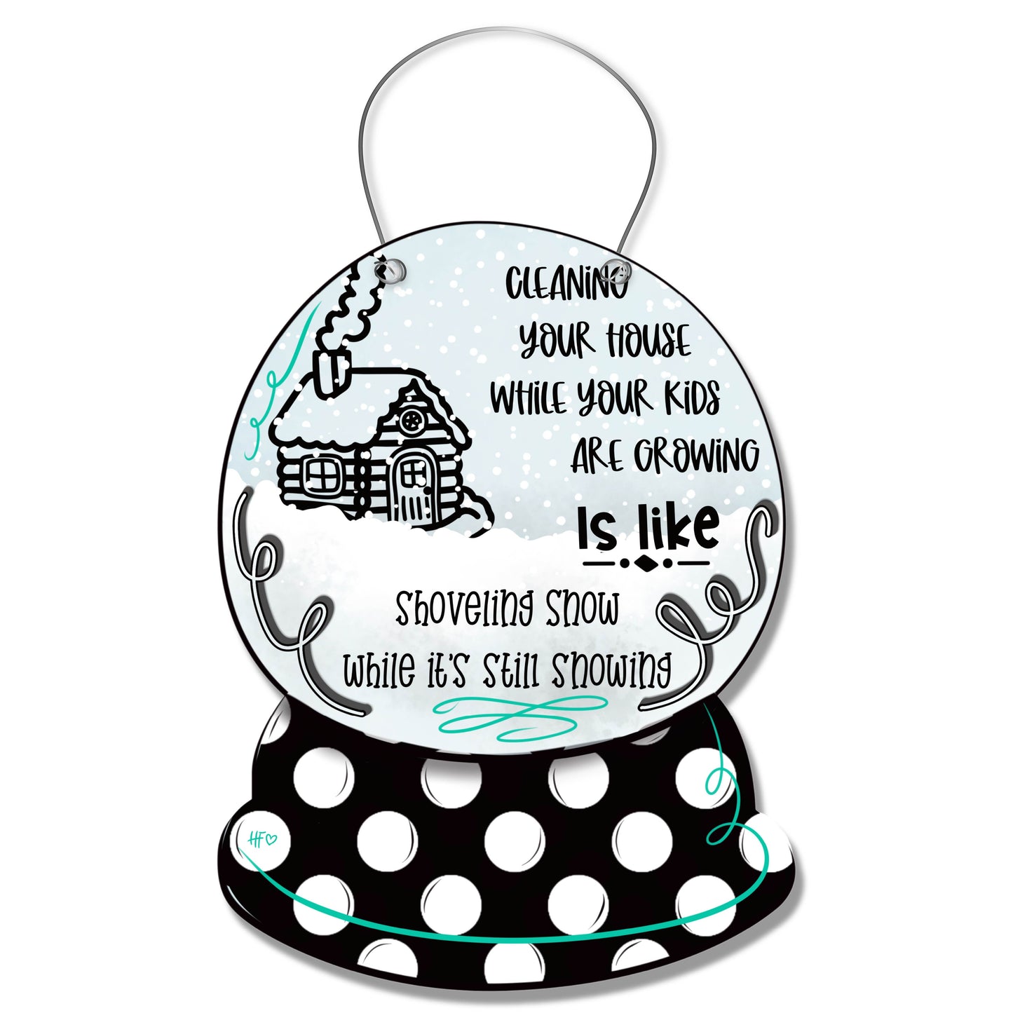 Parenting Facts Snow Globe Winter Door Hanger