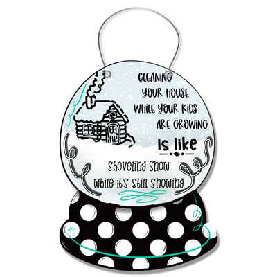Parenting Facts Snow Globe Winter Door Hanger