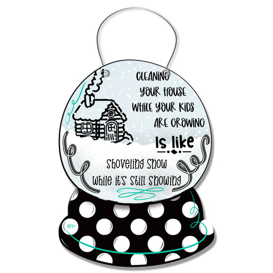 Parenting Facts Snow Globe Winter Door Hanger