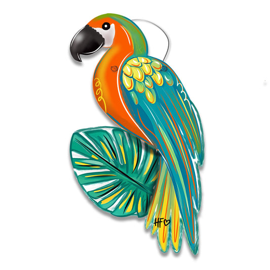 Tropical Parrot (Facing Left) Double Door Hanger