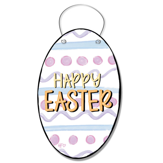 Pastel Party Happy Easter Door Hanger
