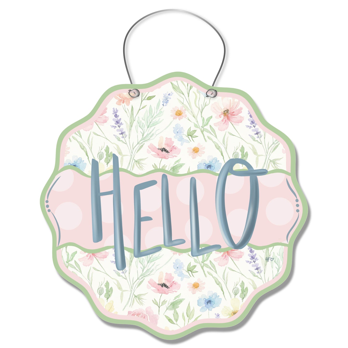 Pastel Floral Hello Door Hanger