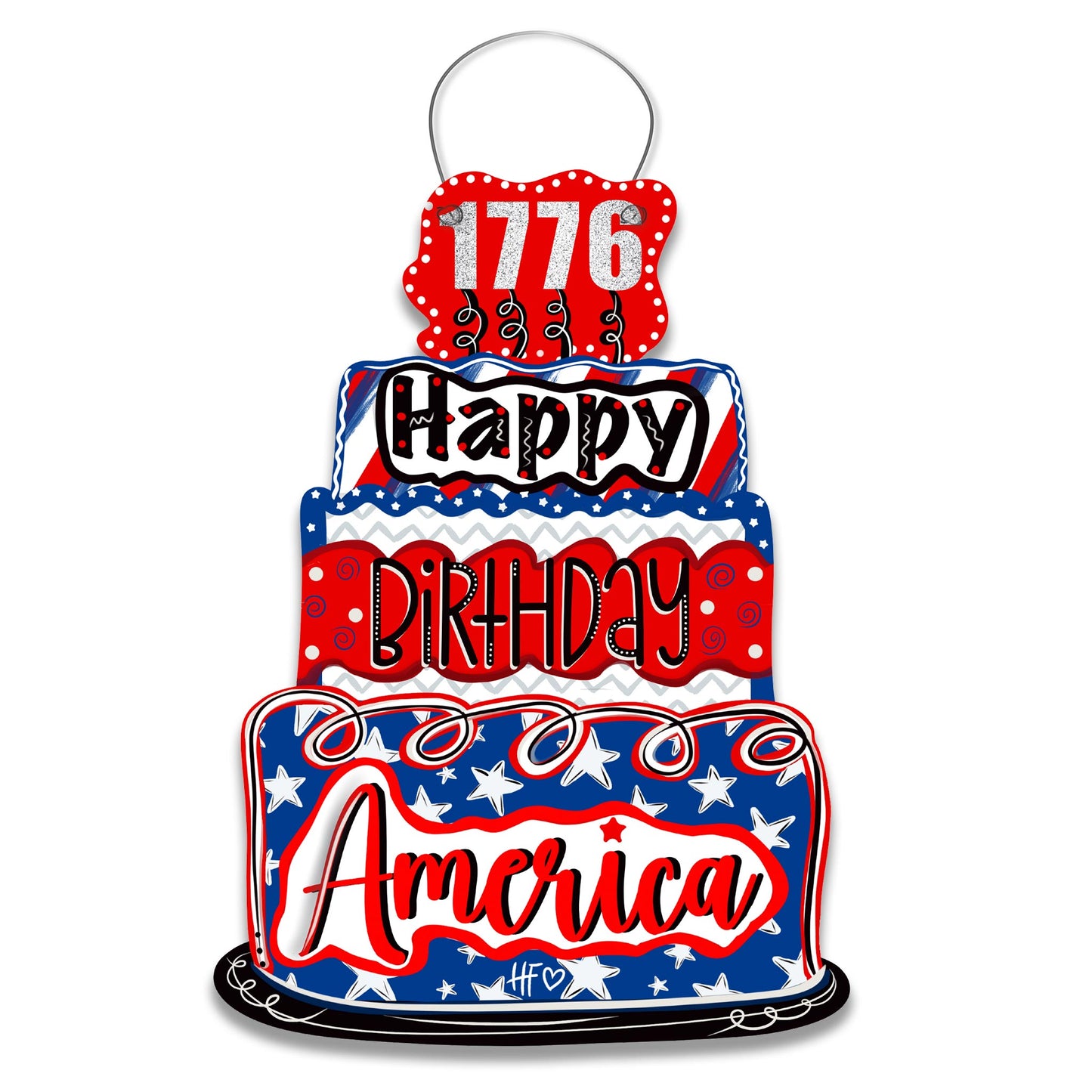 Patriotic Cake (1776) Door Hanger