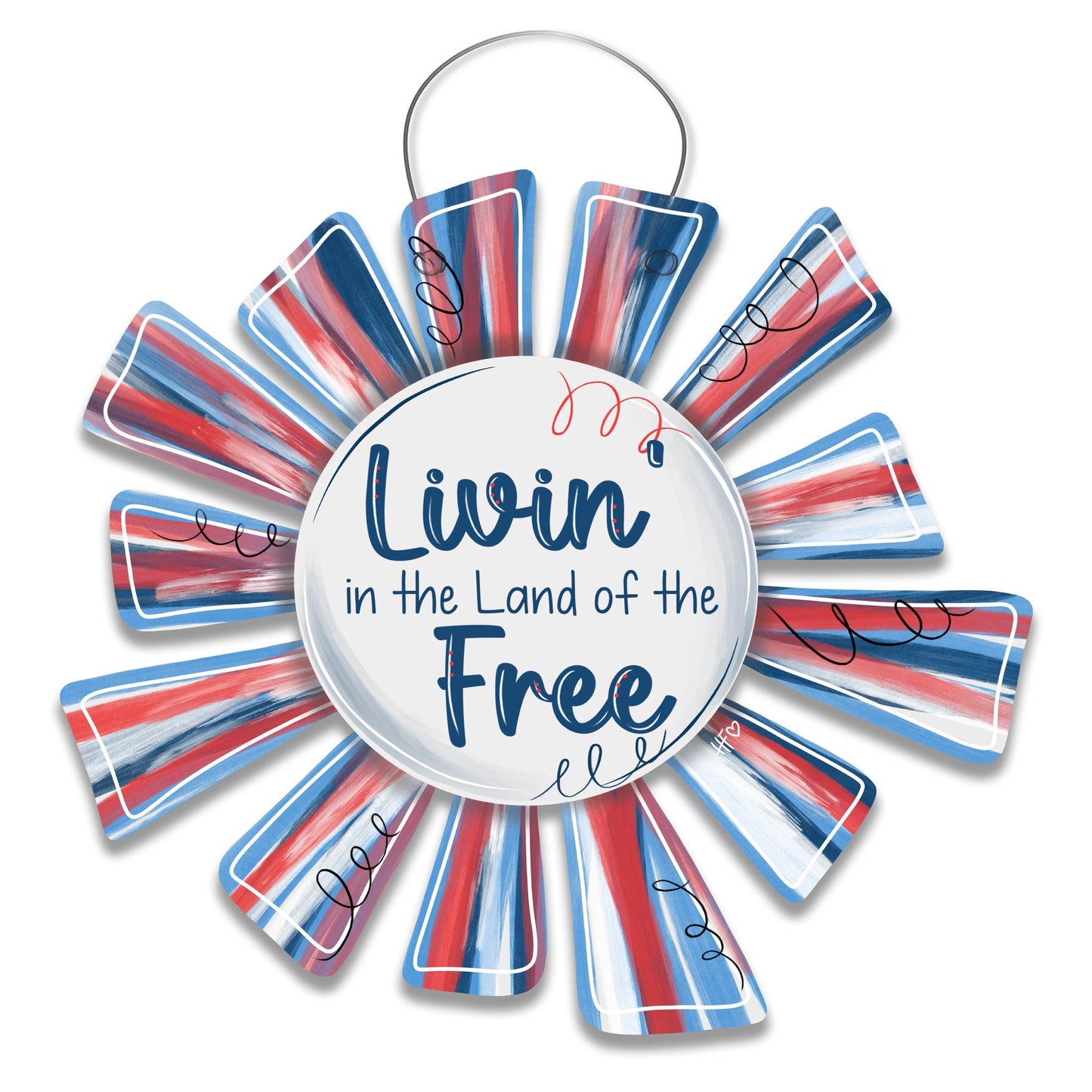 Patriotic Color Burst Door Hanger
