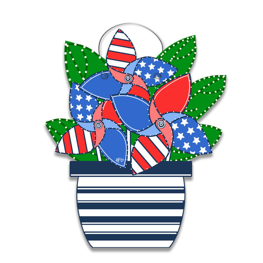 Patriotic Flower Pot Door Hanger
