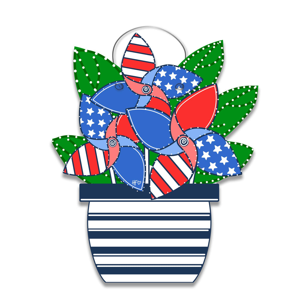 Patriotic Flower Pot Door Hanger