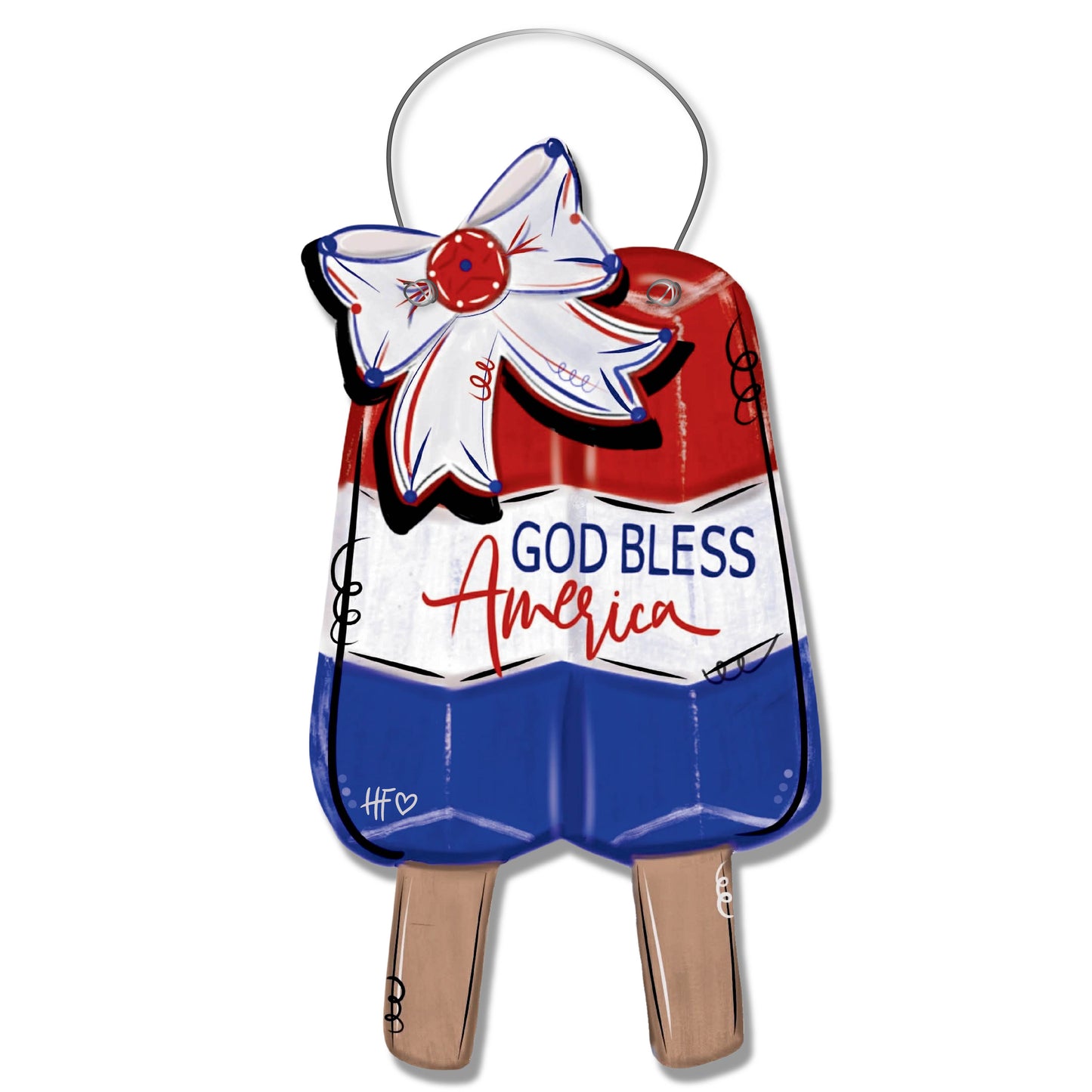 Patriotic Popsicles God Bless America Door Hanger