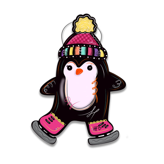 Penguin Ice Skating Door Hanger