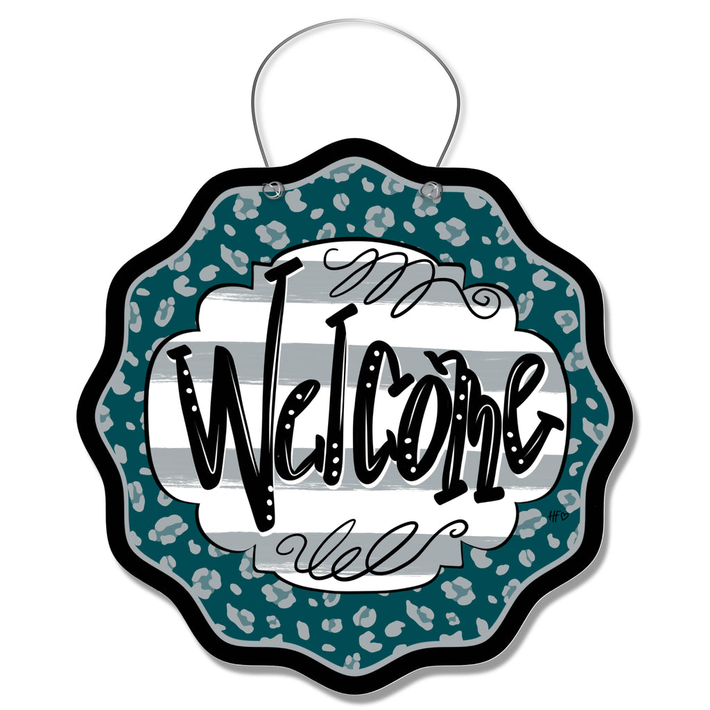 Philly Leopard Welcome Door Hanger