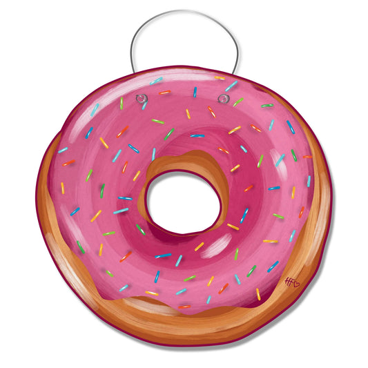 Pink Confetti Sprinkle Donut Door Hanger