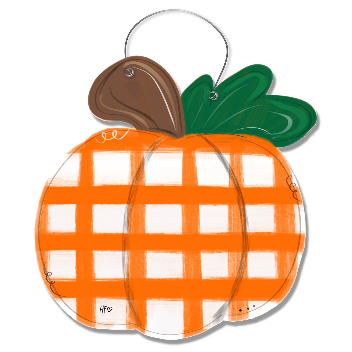 Plaid Pumpkin Door Hanger