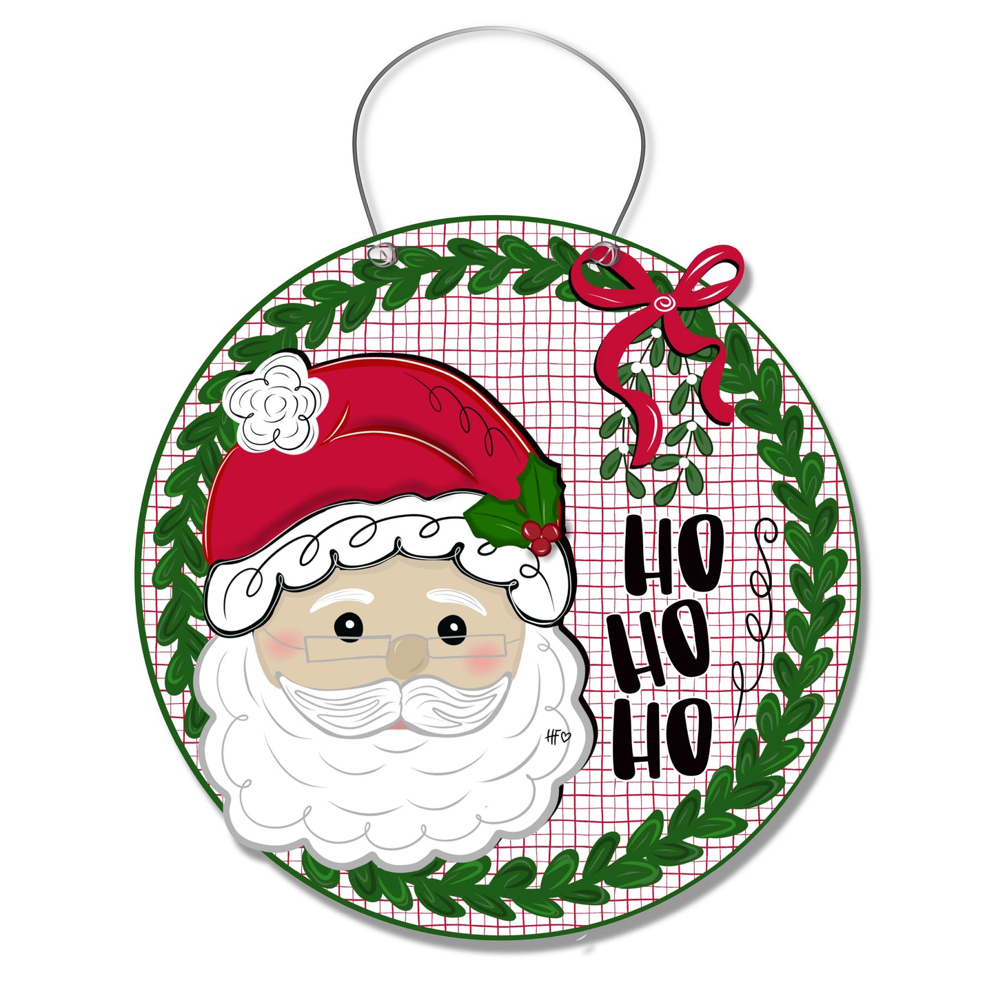 Plaid Tidings from Santa Door Hanger