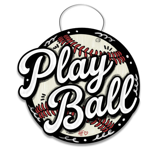 Play Ball Baseball Door Hanger