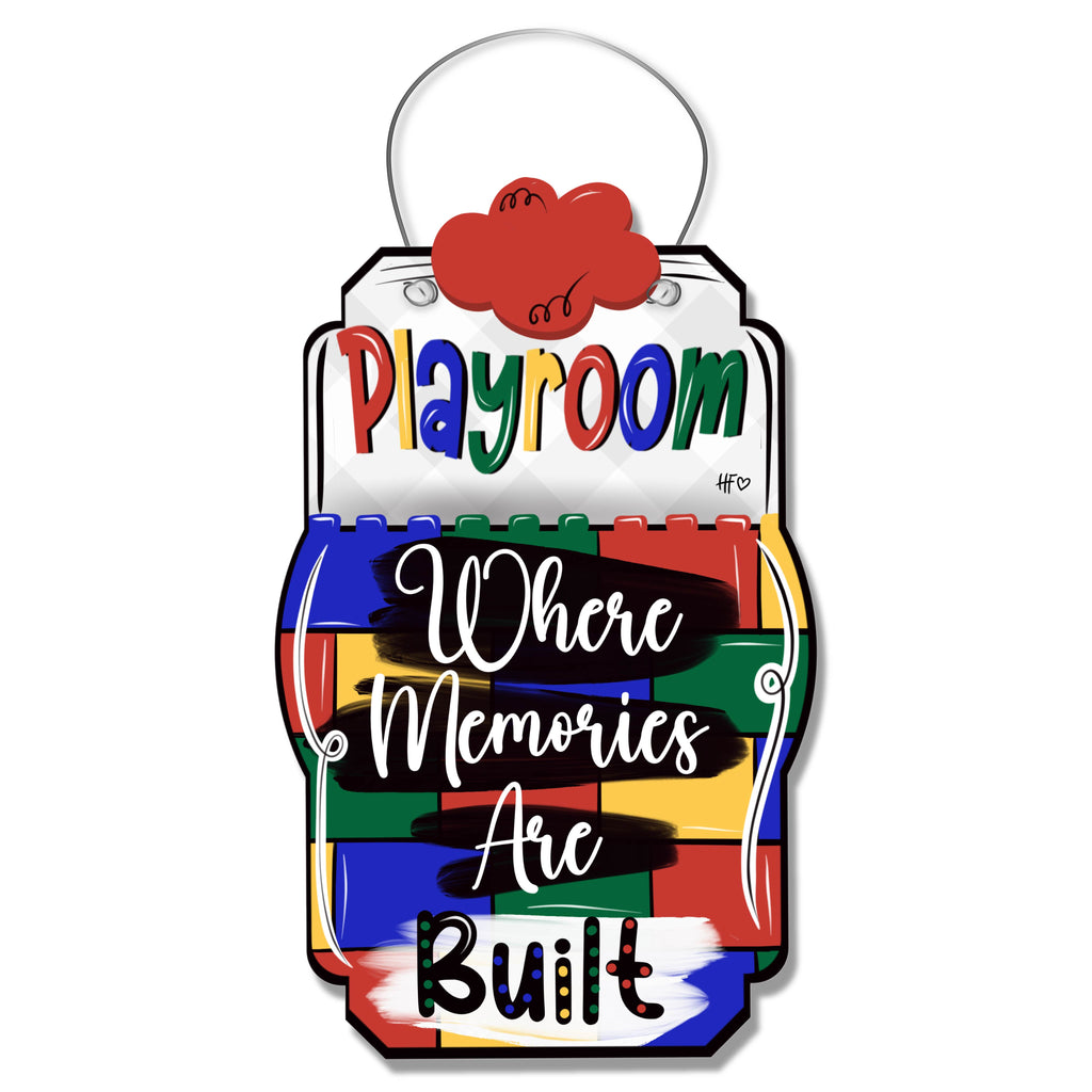Playroom Blocks Door Hanger