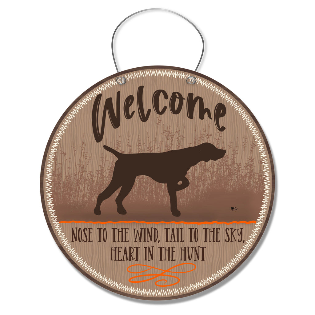Pointer on the Hunt Door Hanger