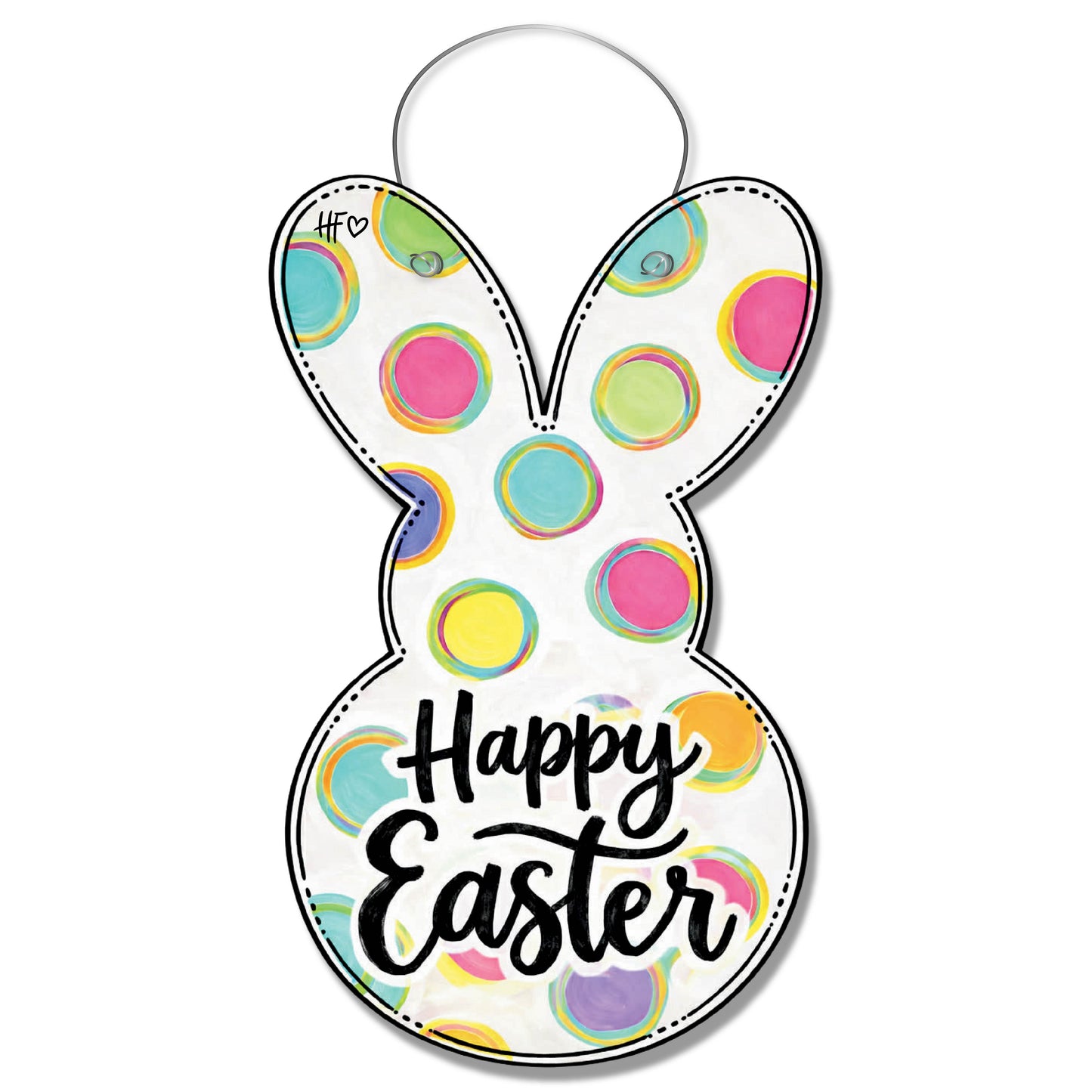 Polka Dot Happy Easter Door Hanger