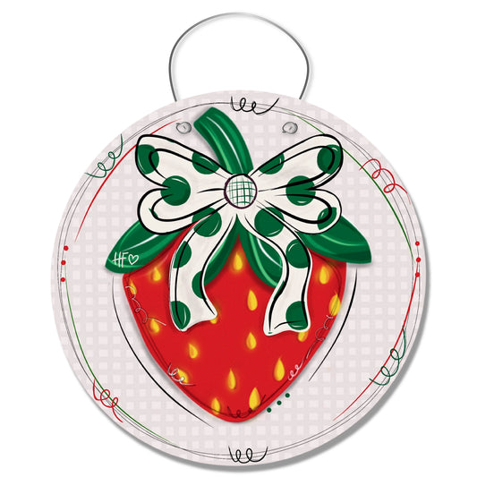 Polka Dot Strawberry Door Hanger