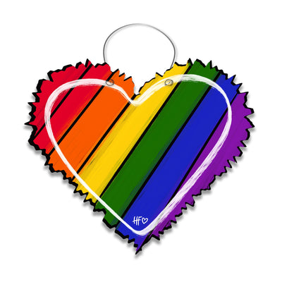 Rainbow Heart Door Hanger