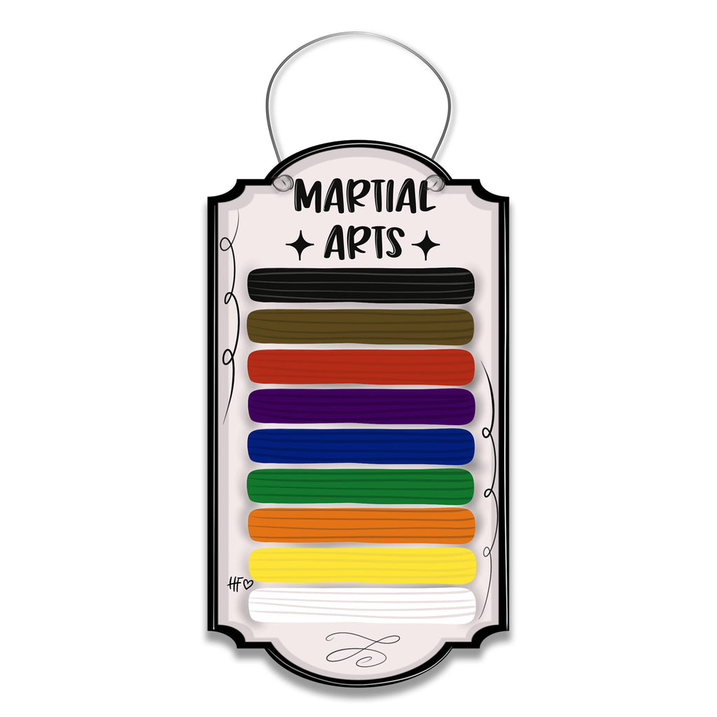 Progression of Belts Martial Arts Door Hanger