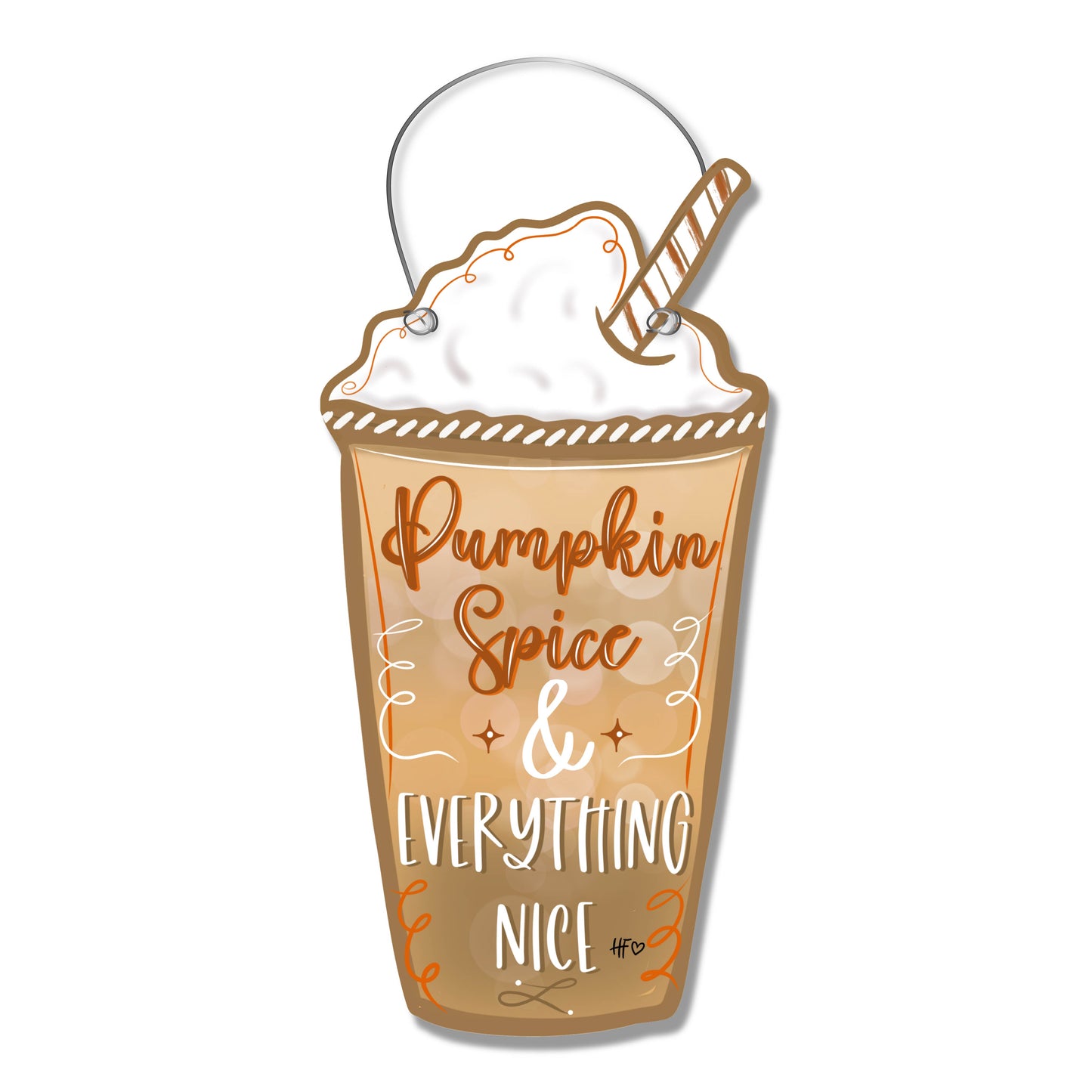 Pumpkin Spice Latte Door Hanger