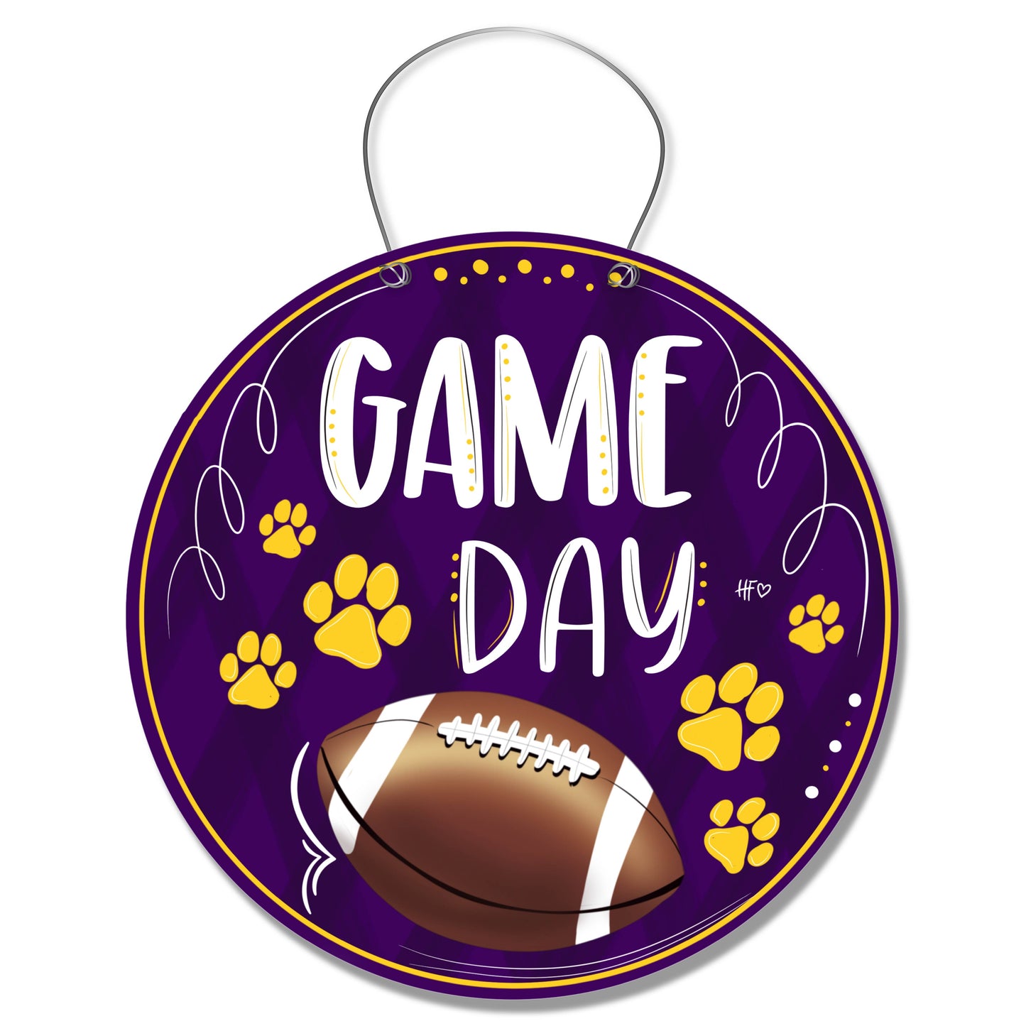 Purple Game Day Door Hanger