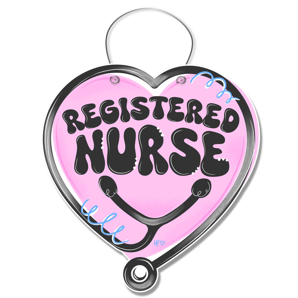 Registered Nursing Heart Door Hanger