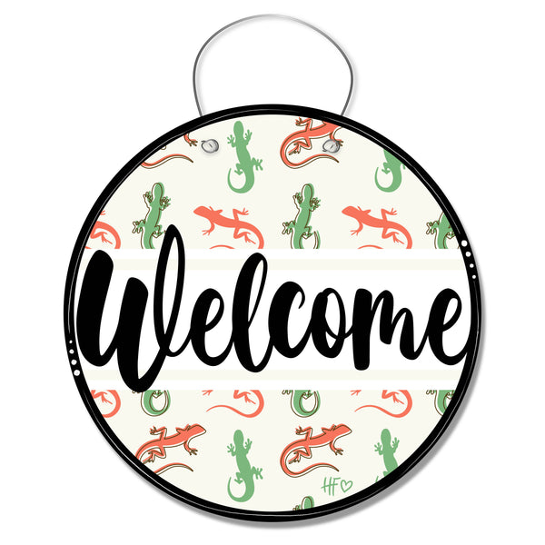 Reptiles Welcome Board Door Hanger