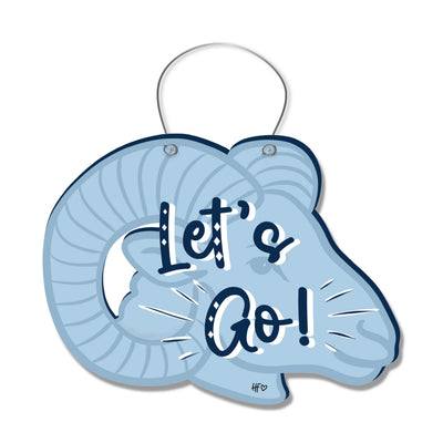 Let's Go Light Blue Ram Door Hanger
