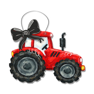 Red Tractor with Bow Door Hanger