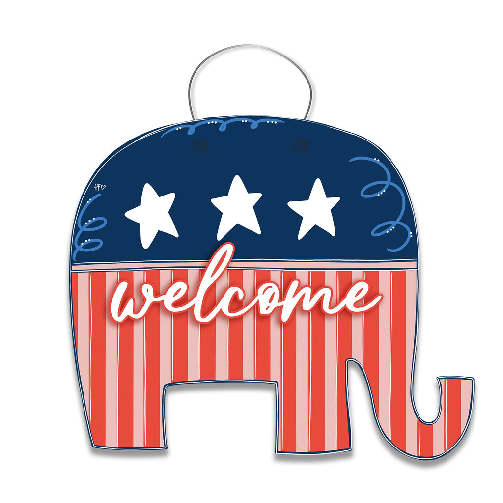 Republican Elephant Welcome Door Hanger