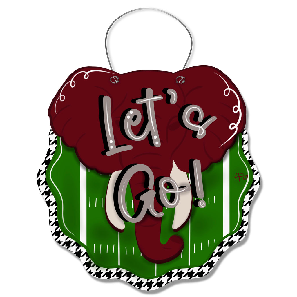 Let's Go Elephant Door Hanger