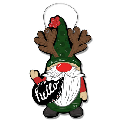 Rudy Winkle the Reindeer Gnome Door Hanger