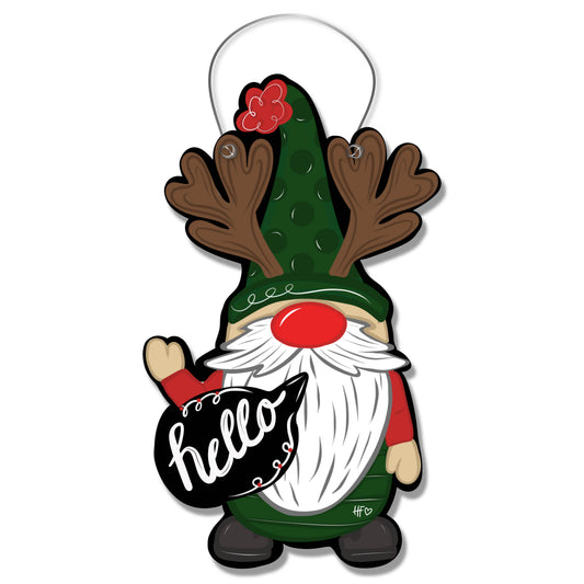 Rudy Winkle the Reindeer Gnome Door Hanger