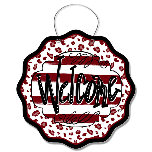 SC Leopard Welcome Door Hanger