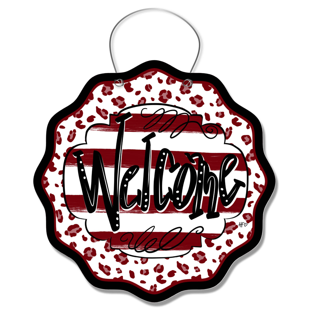 SC Leopard Welcome Door Hanger