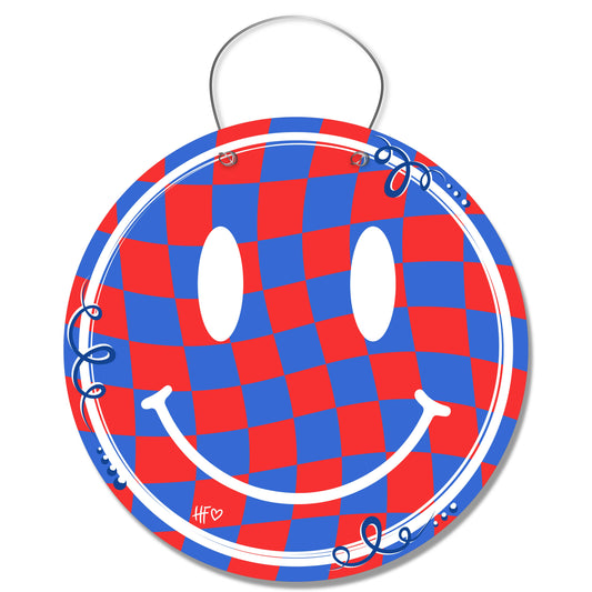 Fourth of July Patriotic Smiley Face Door Hanger