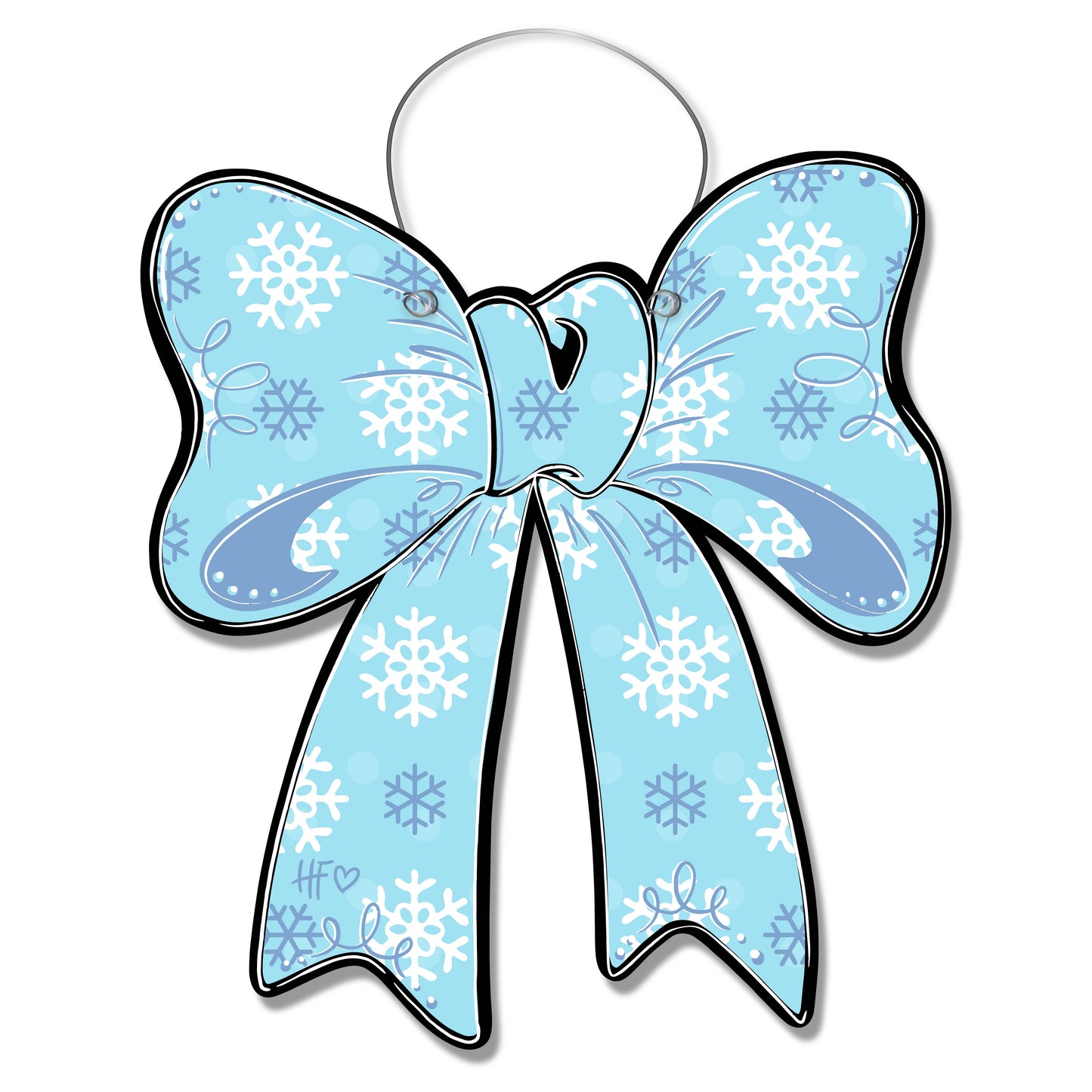 Winter Snowflake Bow Door Hanger