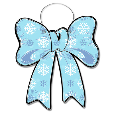 Winter Snowflake Bow Door Hanger