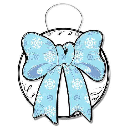 Winter Snowflake Bow Door Hanger