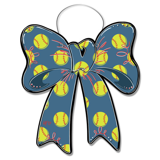 Softball Bow Door Hanger