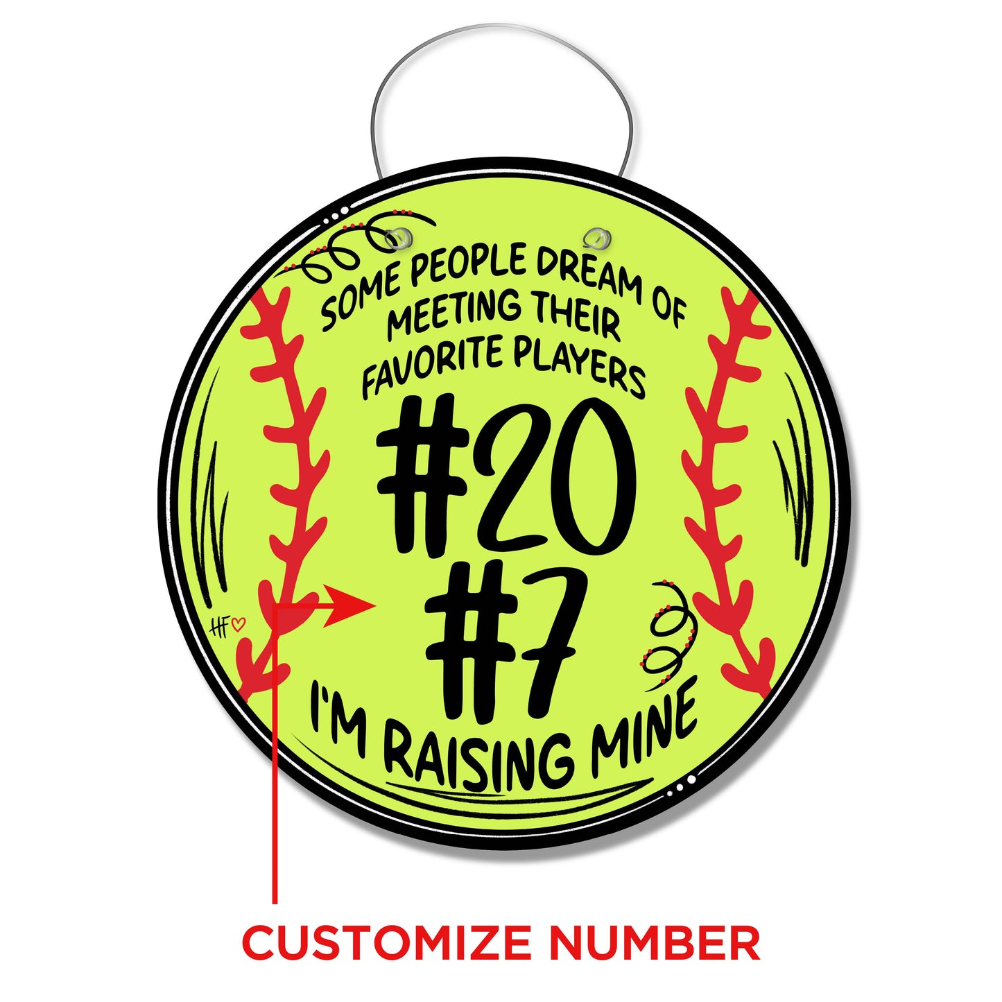 Softball Favorite Player (CUSTOM) Door Hanger