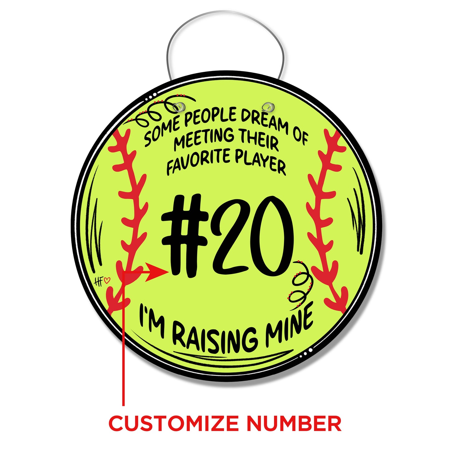 Softball Favorite Player (CUSTOM) Door Hanger