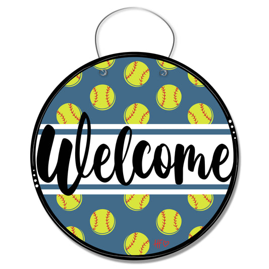 Softball Welcome Board Door Hanger