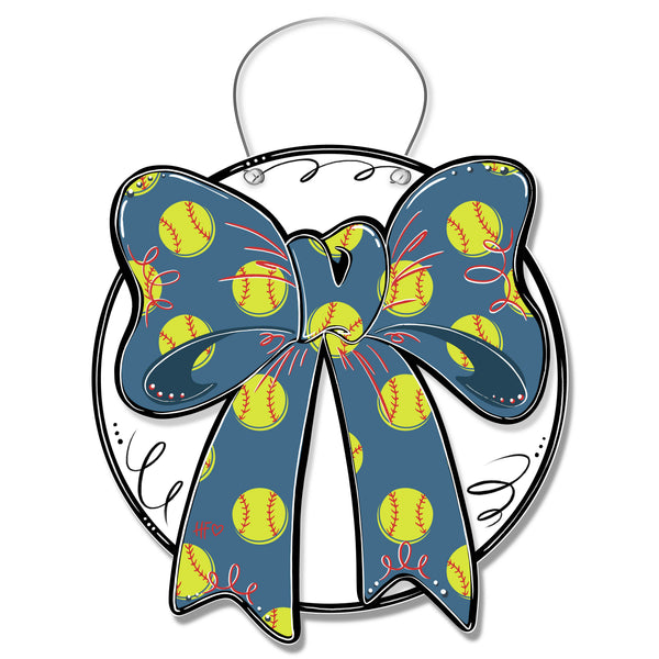 Softball Bow Door Hanger