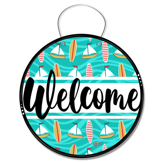 Surfing & Sailing Welcome Board Door Hanger