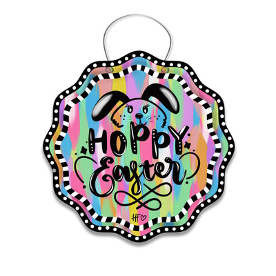 Scalloped Hoppy Easter Door Hanger