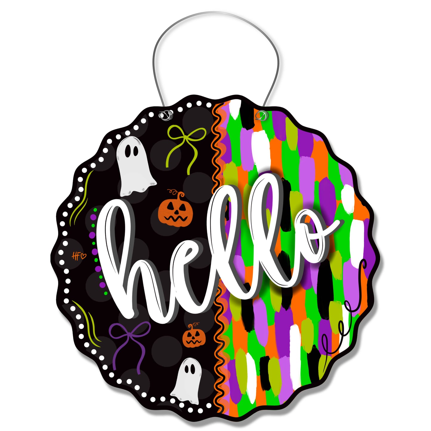 Scalloped Halloween Hello Door Hanger