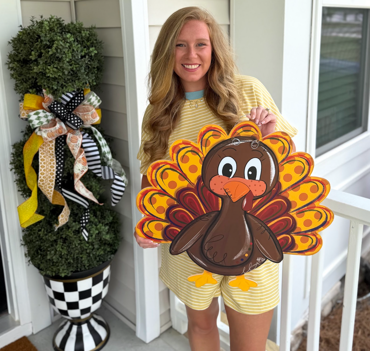 Harvest Charm Turkey Thanksgiving Door Hanger