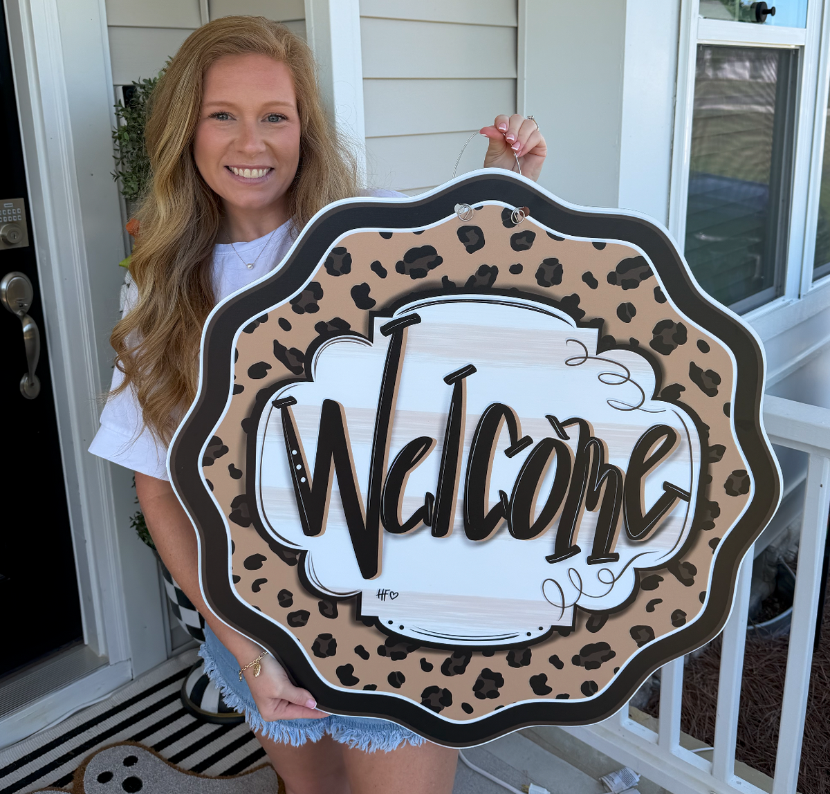 Leopard Cheetah Welcome Door Hanger
